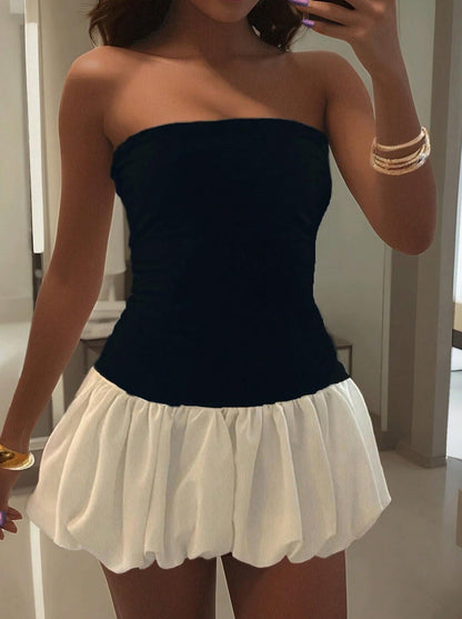 Kendall Drop-Waist Bubble-Hem Dress 2