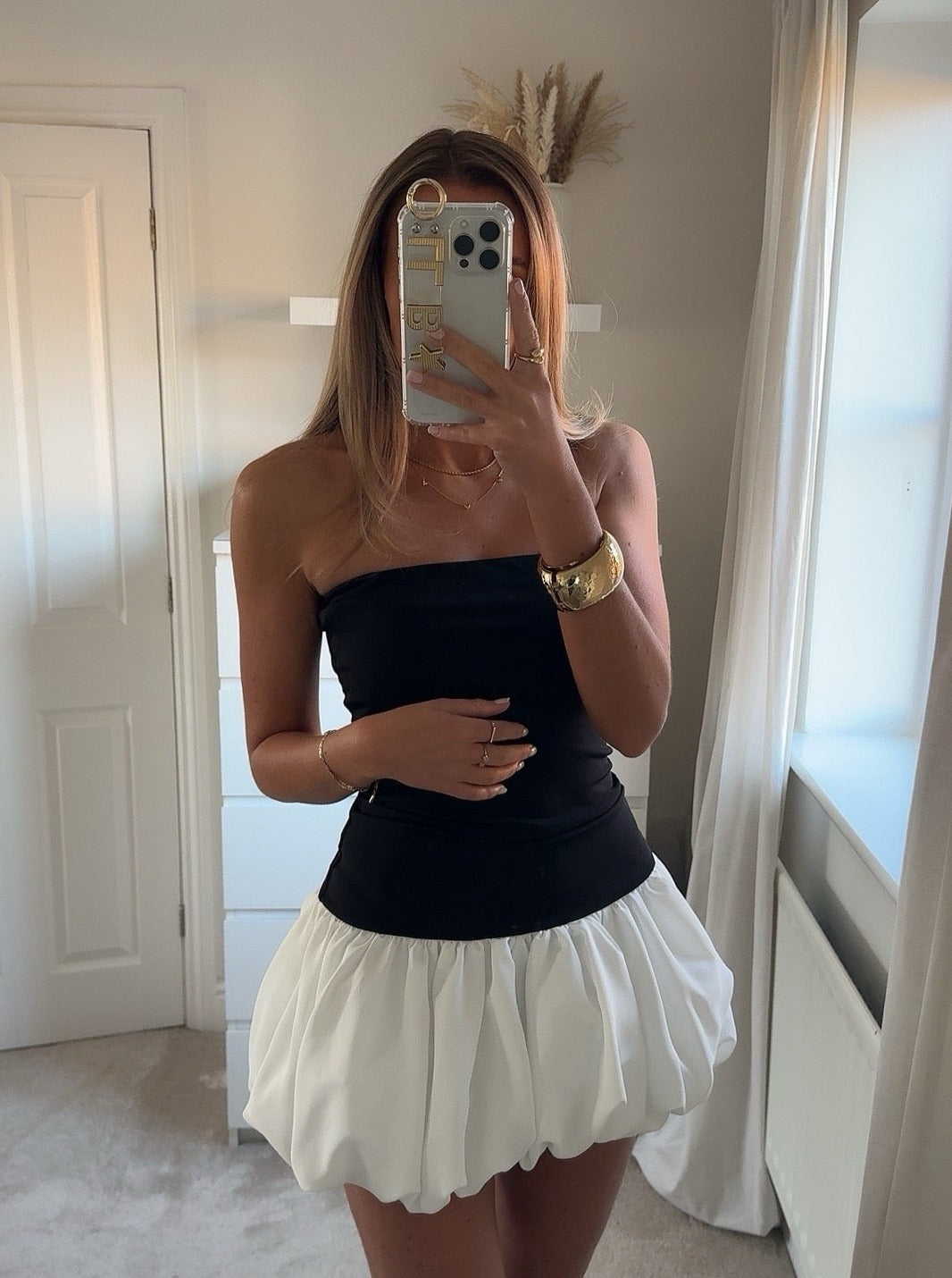 Kendall Drop-Waist Bubble-Hem Dress 4