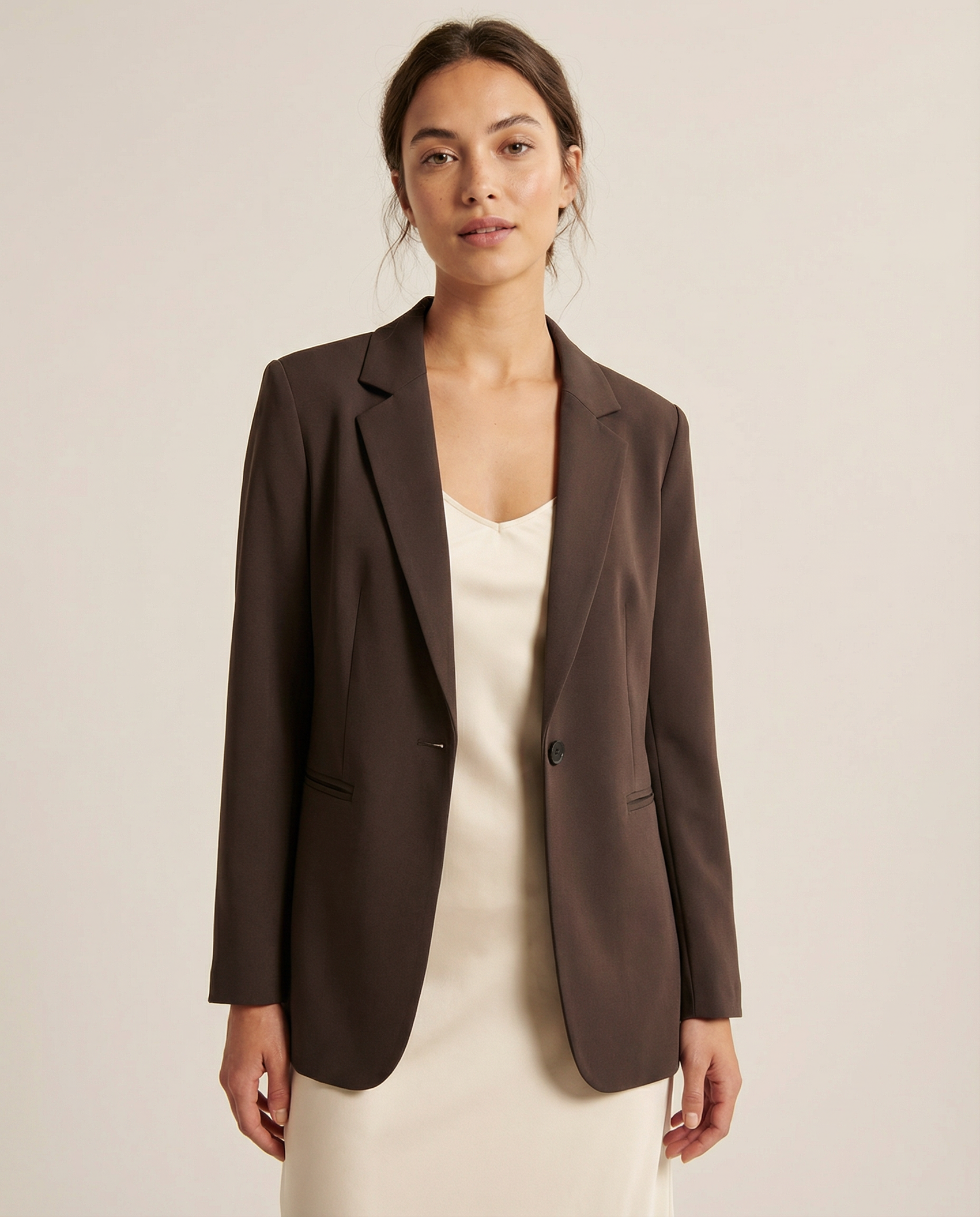 Korean Fashion Blazer – Tailored Dark Cocoa Slim Fit Jacket 2