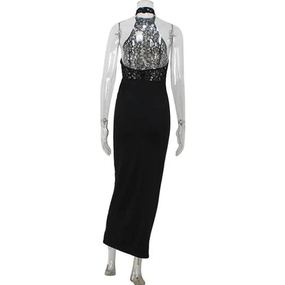 Lace Halter Maxi Dress – Sculpted Elegant Evening Dress for Women 6