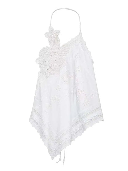 Lace Halter Top – Feminine Summer Statement Top for Women 0