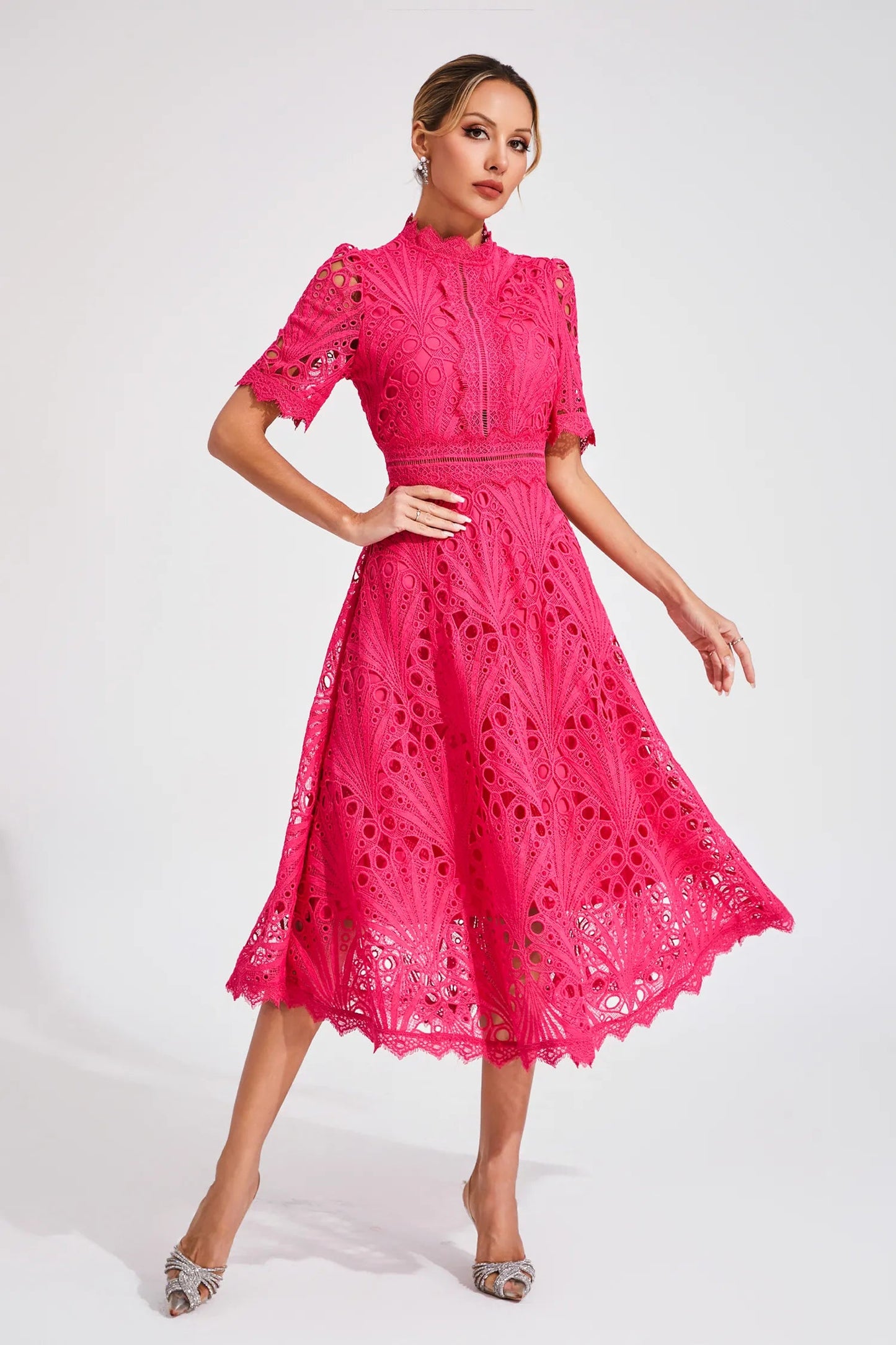 Lexi | Elegant Lace Midi Dress for Women 4