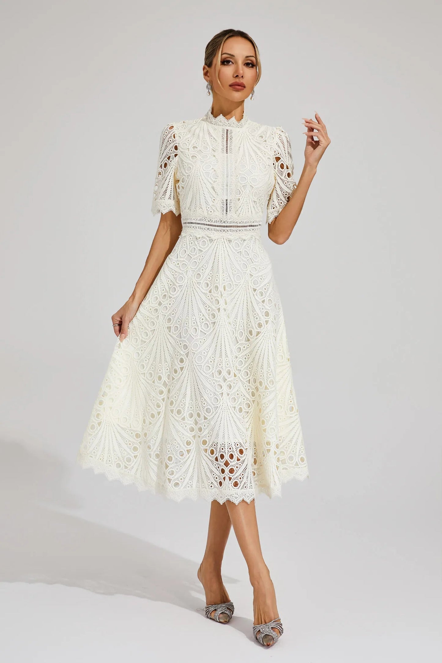 Lexi | Elegant Lace Midi Dress for Women 9