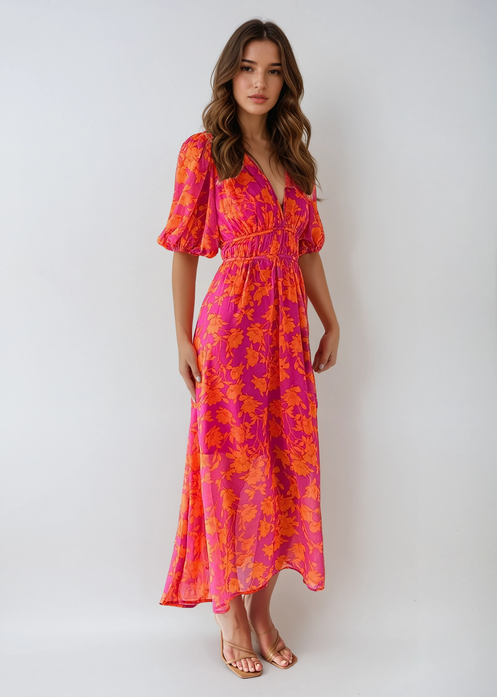 Light Summer Floral Midi Dress 1