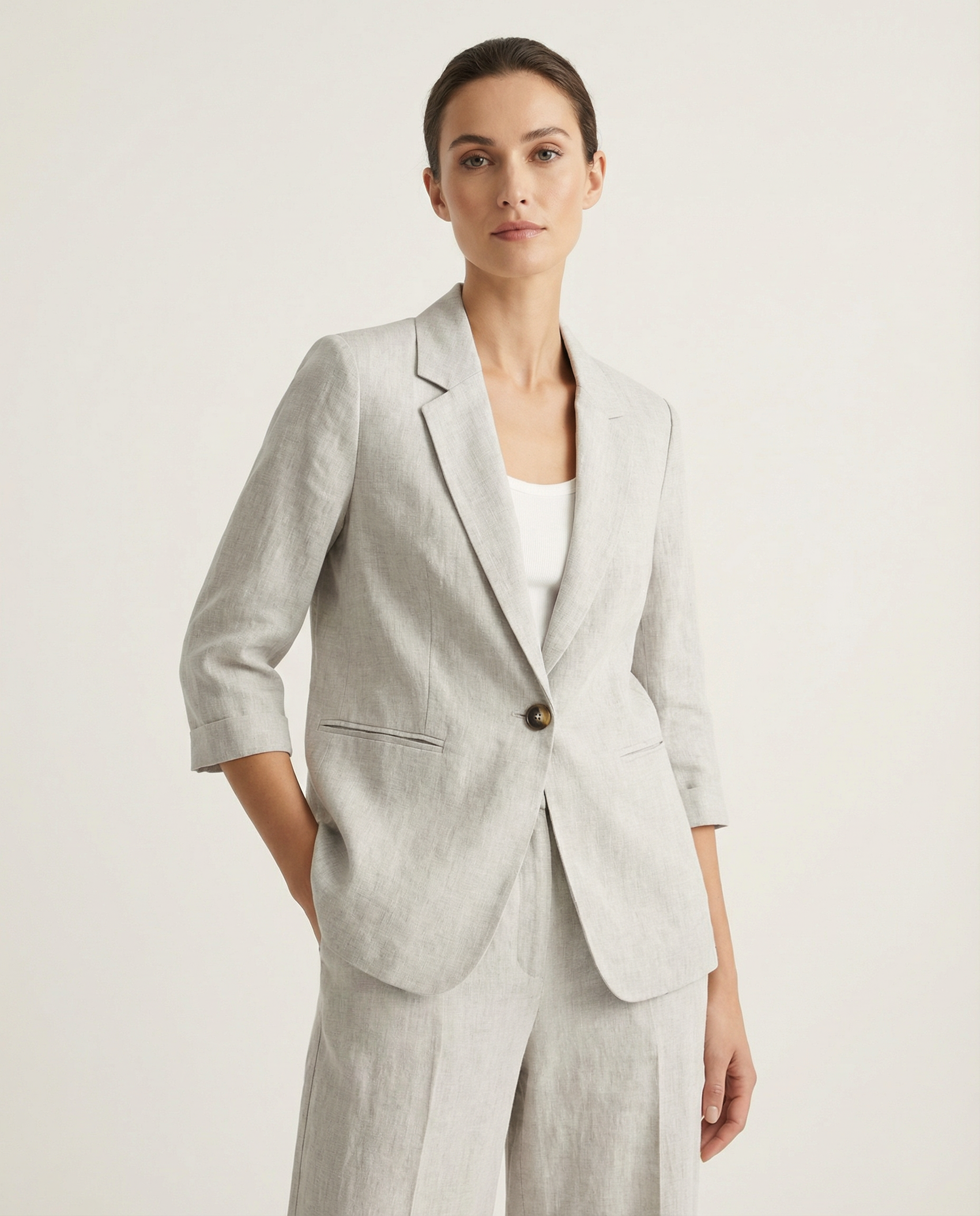 Lina Blazer – Lightweight Cotton Linen for Casual Spring Elegance 1