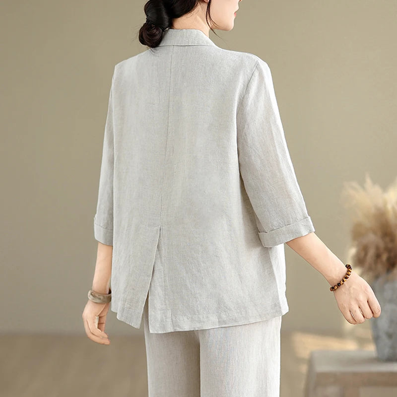 Lina Blazer – Lightweight Cotton Linen for Casual Spring Elegance 5