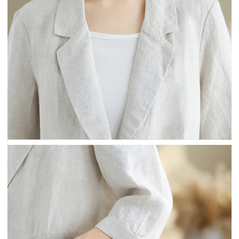 Lina Blazer – Lightweight Cotton Linen for Casual Spring Elegance 6