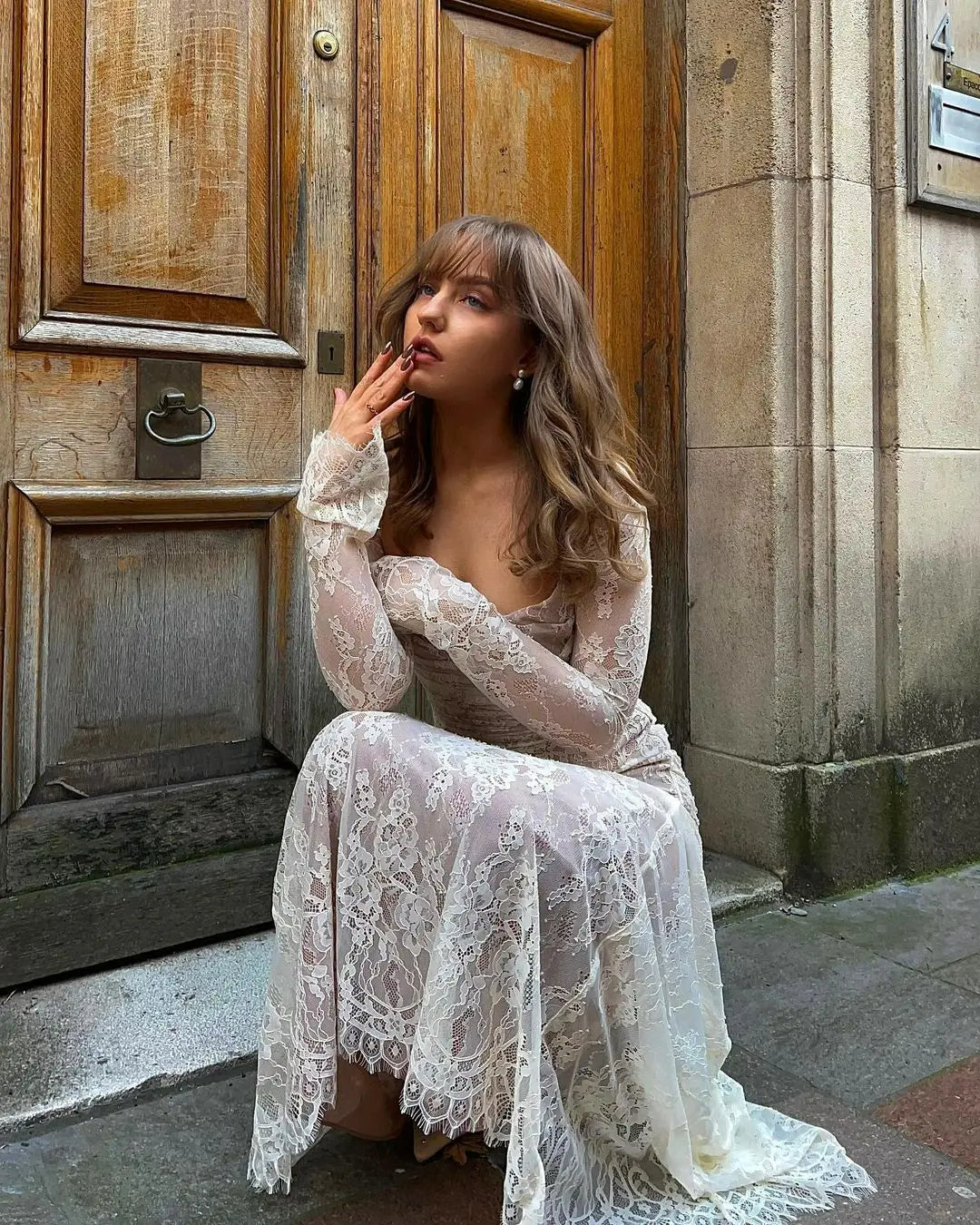 Livilla Long Lace Maxi Dress 4