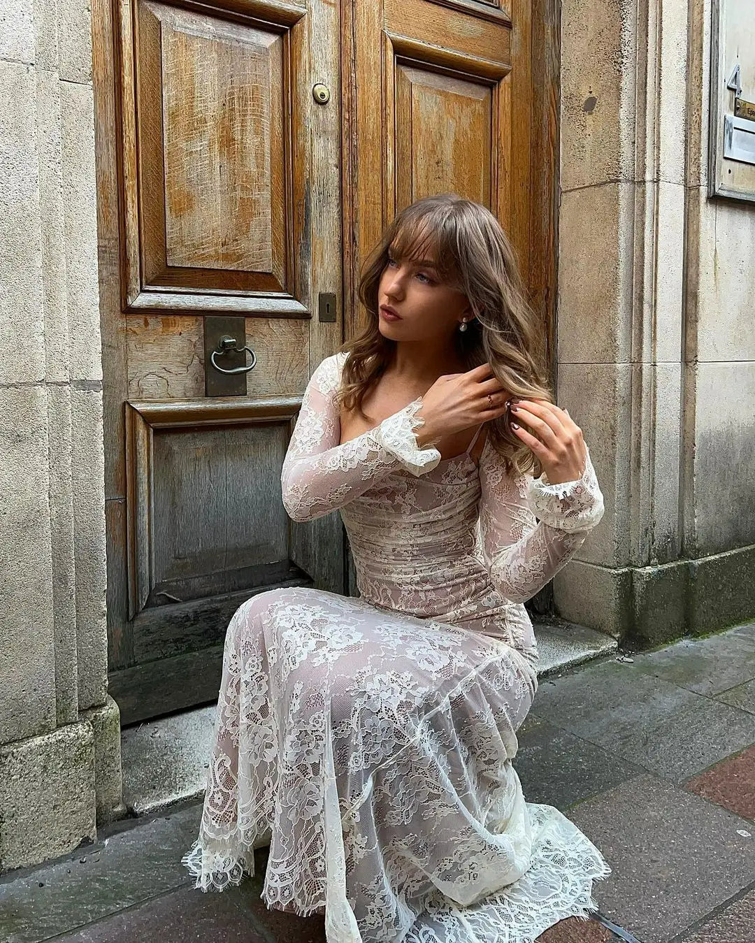 Livilla Long Lace Maxi Dress 5