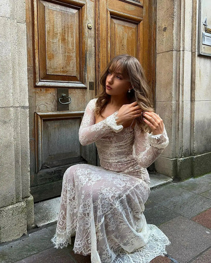 Livilla Long Lace Maxi Dress 5