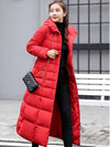 Long winter coat for women with hood and insulation 4