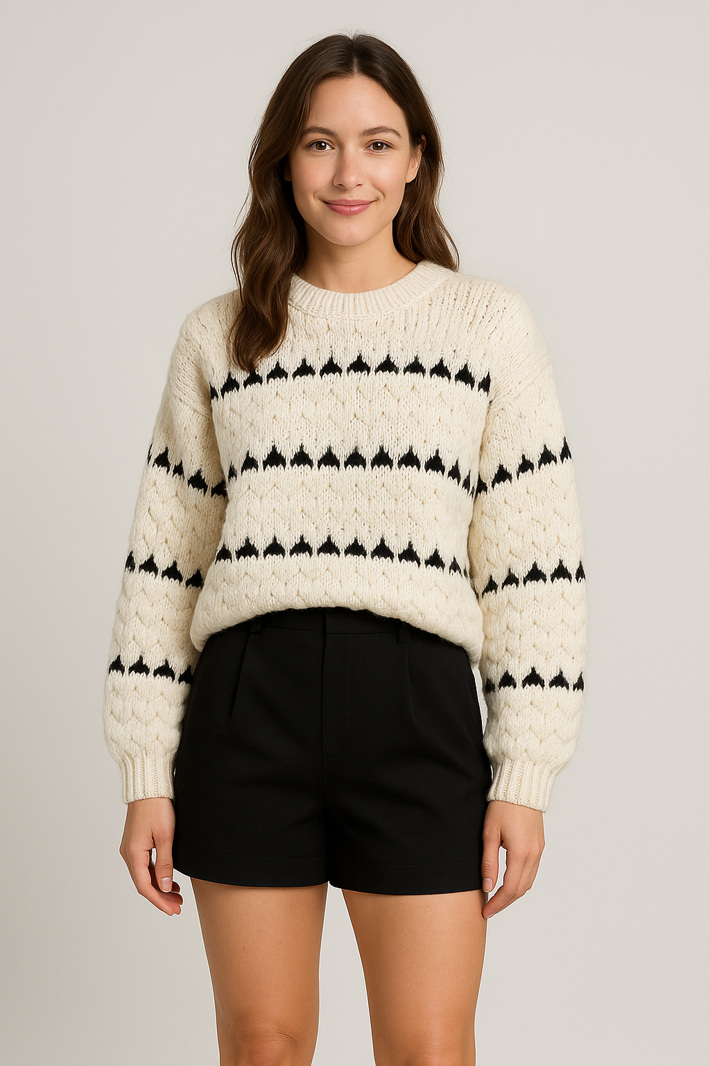Lucy Textured Knit Sweater 0