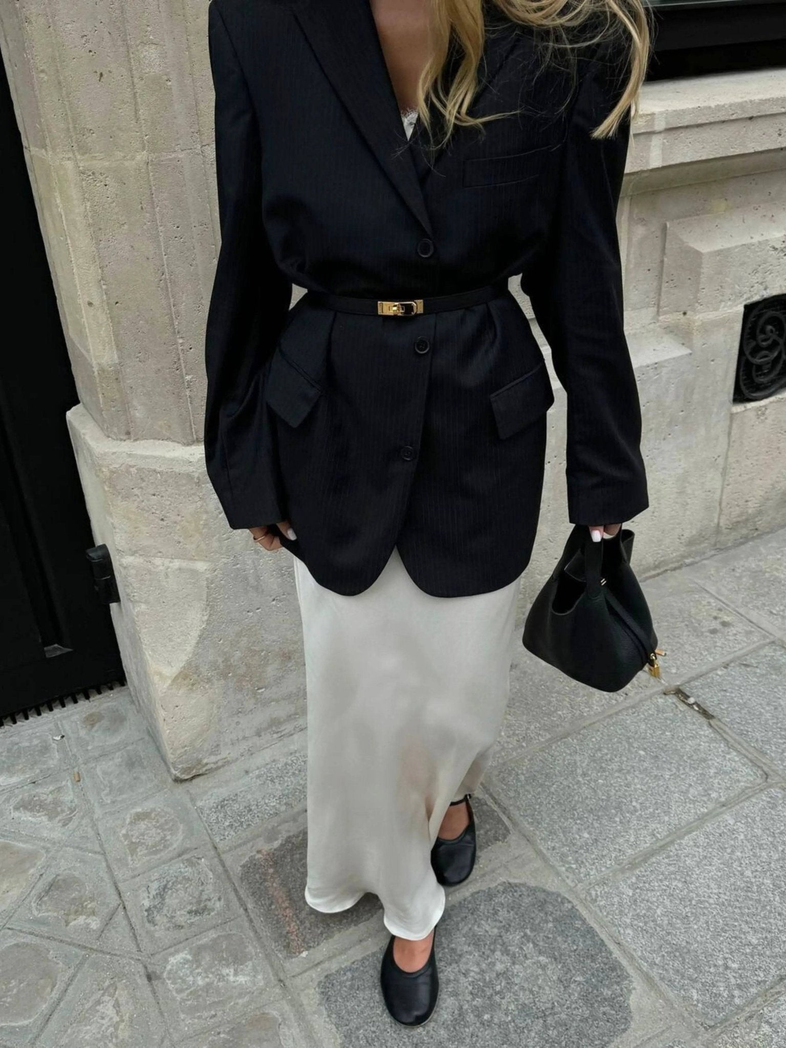 Luxe Taupe Leather Bucket Bag 6