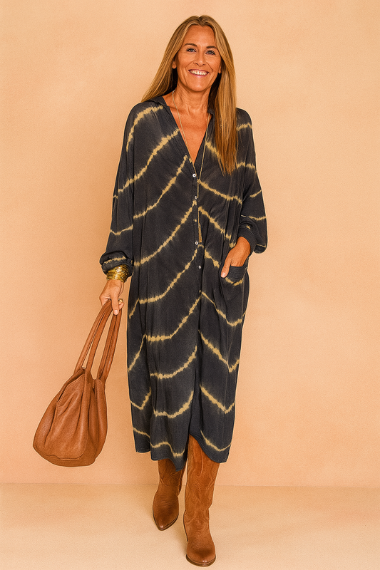 Maggia Maxi Dress – Elegant V-Neck Long Dress for Women 0
