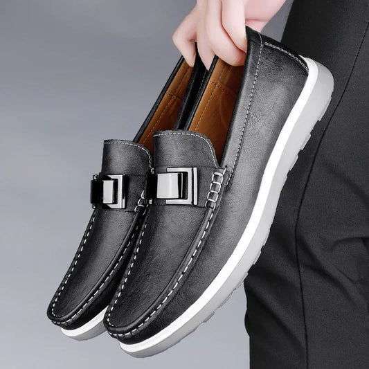 Men's Brown Loafers – Genuine Leather Casual Style for Summer Outings 1
