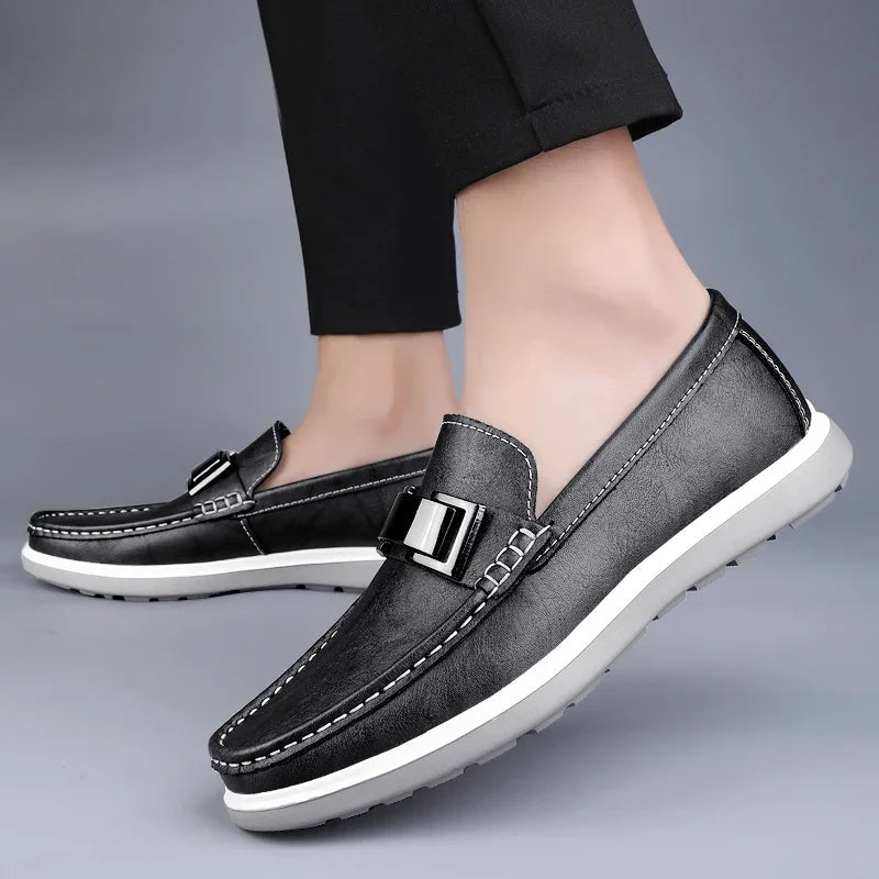 Men's Brown Loafers – Genuine Leather Casual Style for Summer Outings 2