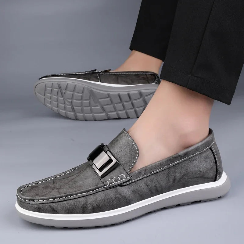 Men's Brown Loafers – Genuine Leather Casual Style for Summer Outings 3