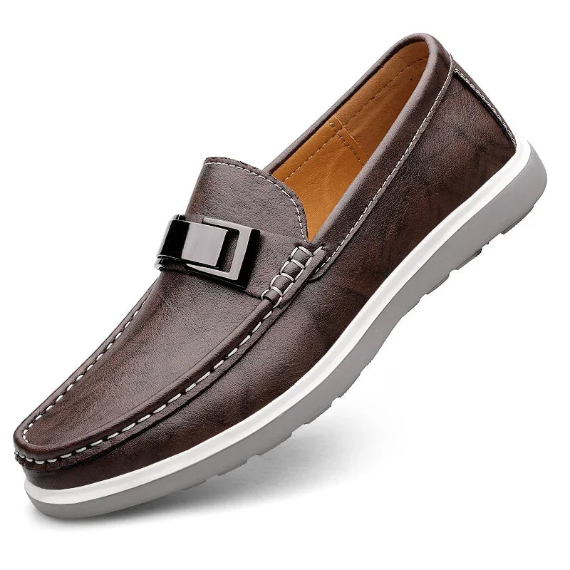 Men's Brown Loafers – Genuine Leather Casual Style for Summer Outings 7