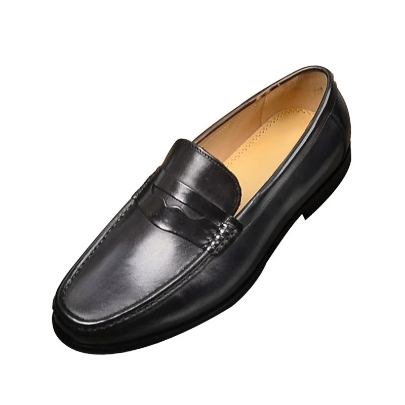 Men's Brown Penny Loafers – Genuine Leather Slip-On Style for Casual and Formal Occasions 4