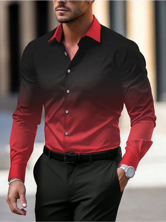 Men's Button-Down Shirt - Colour-Fade Design 0