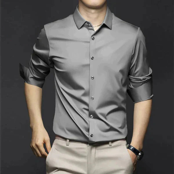 Men's Button-Up Shirt - Long-Sleeved with Point Collar 2