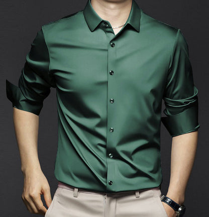 Men's Button-Up Shirt - Long-Sleeved with Point Collar 4