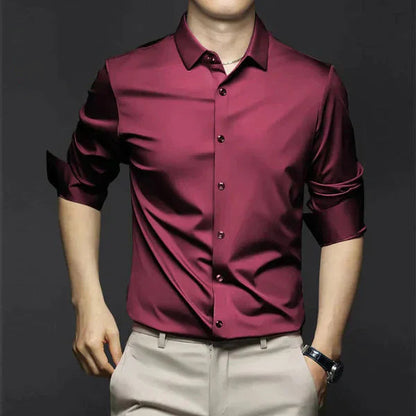 Men's Button-Up Shirt - Long-Sleeved with Point Collar 6