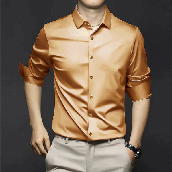 Men's Button-Up Shirt - Long-Sleeved with Point Collar 8