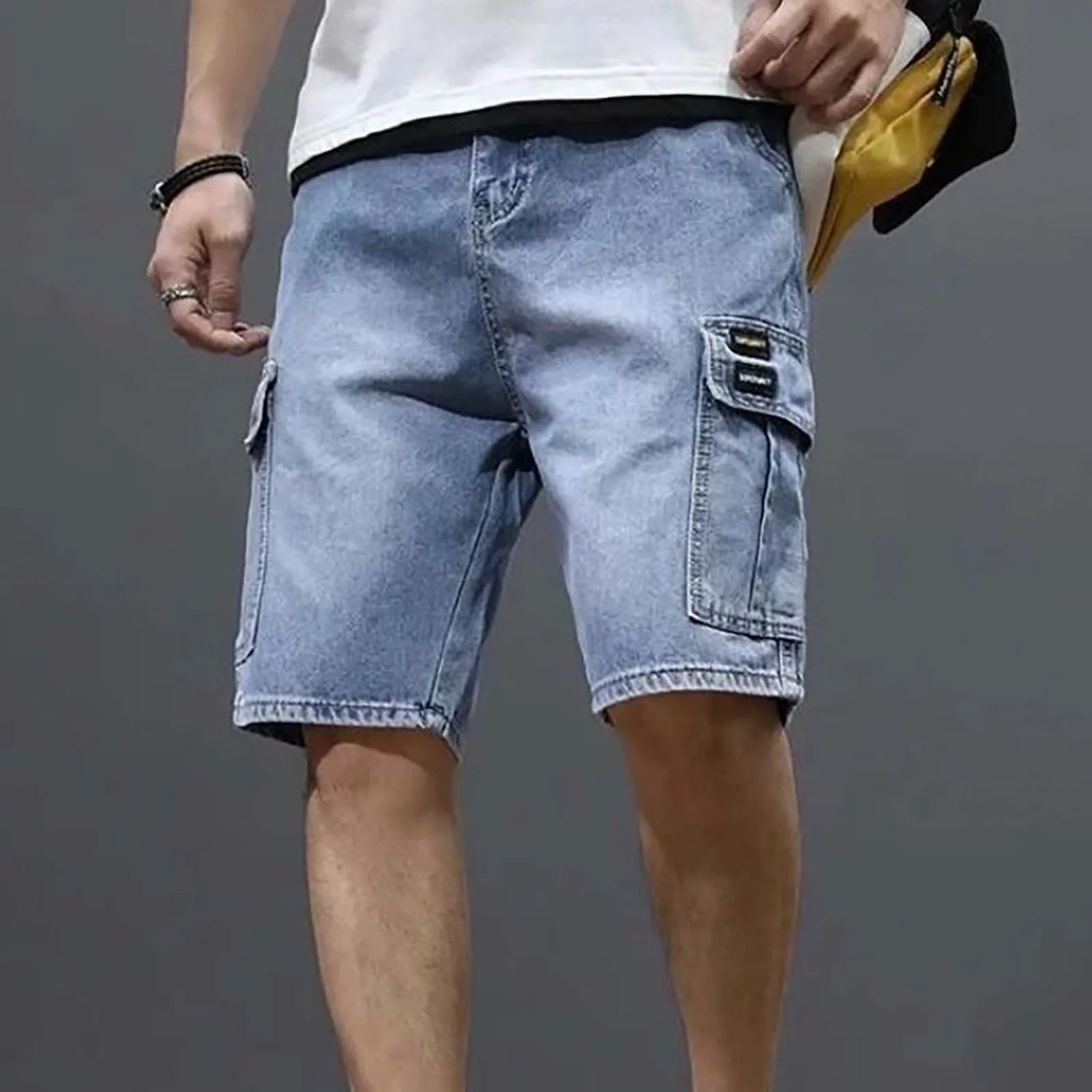 Men's Cargo Denim Shorts – Comfortable Multi-Pocket Design for Summer Outings 0