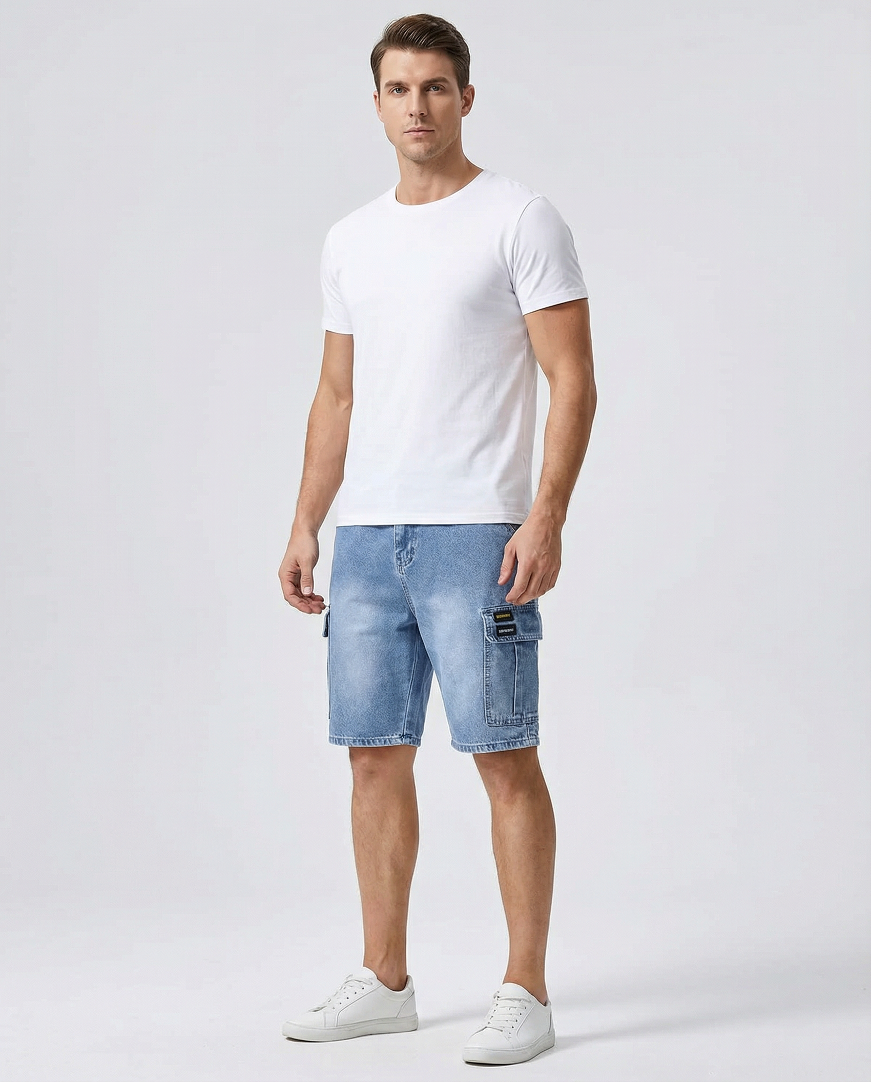 Men's Cargo Denim Shorts – Comfortable Multi-Pocket Design for Summer Outings 3