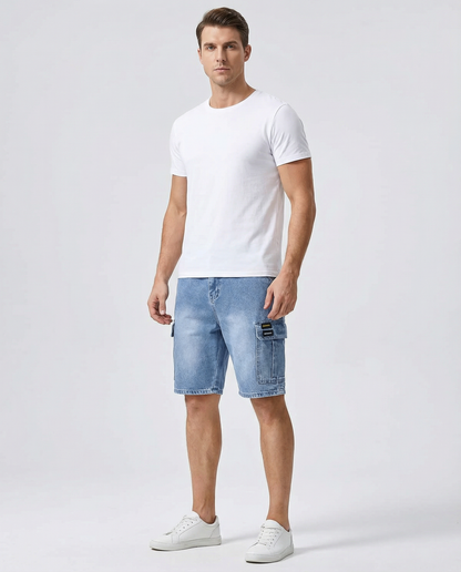 Men's Cargo Denim Shorts – Comfortable Multi-Pocket Design for Summer Outings 3