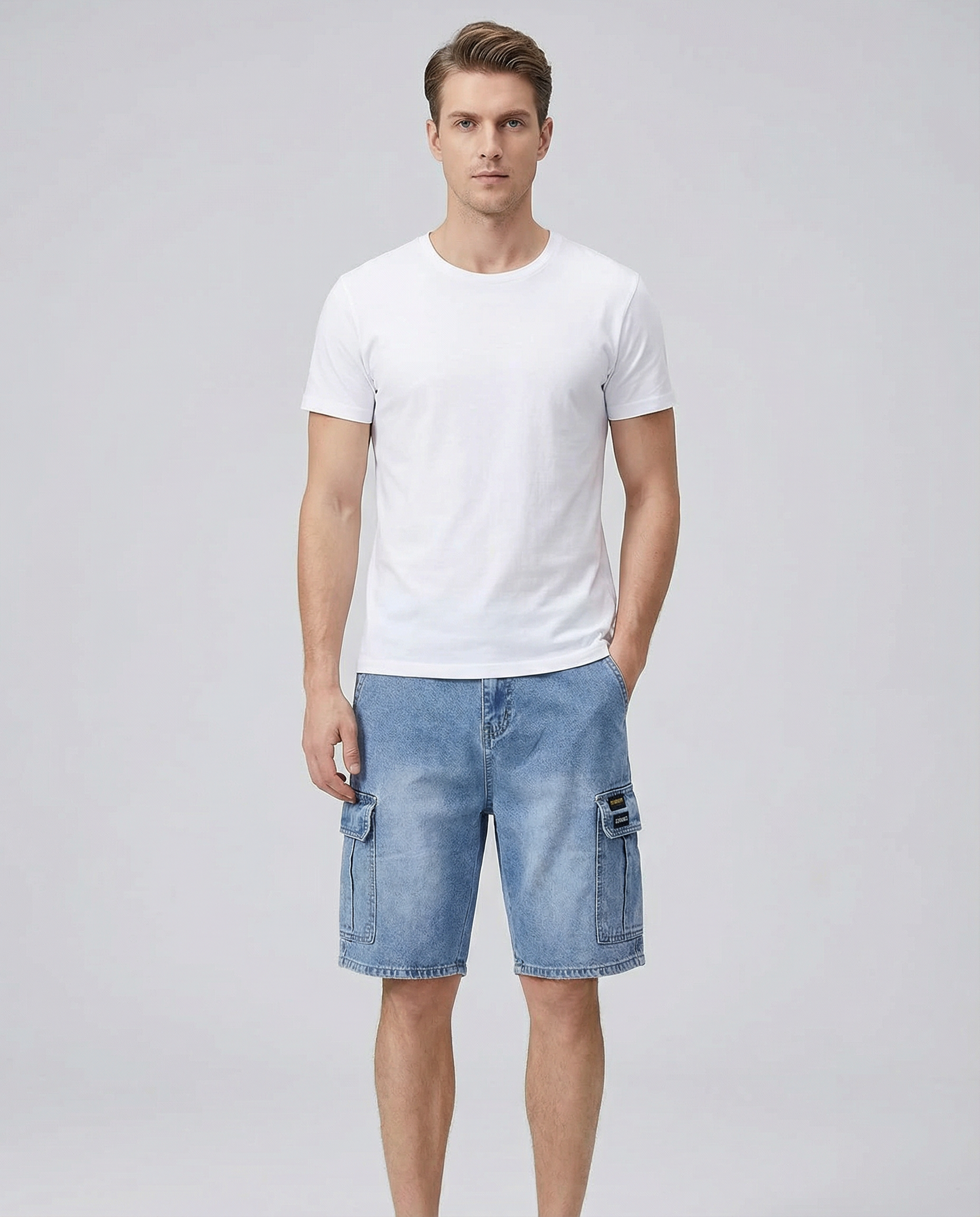 Men's Cargo Denim Shorts – Comfortable Multi-Pocket Design for Summer Outings 4