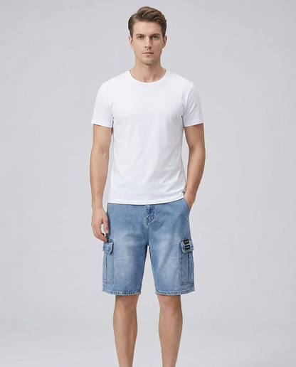 Men's Cargo Denim Shorts – Comfortable Multi-Pocket Design for Summer Outings 4