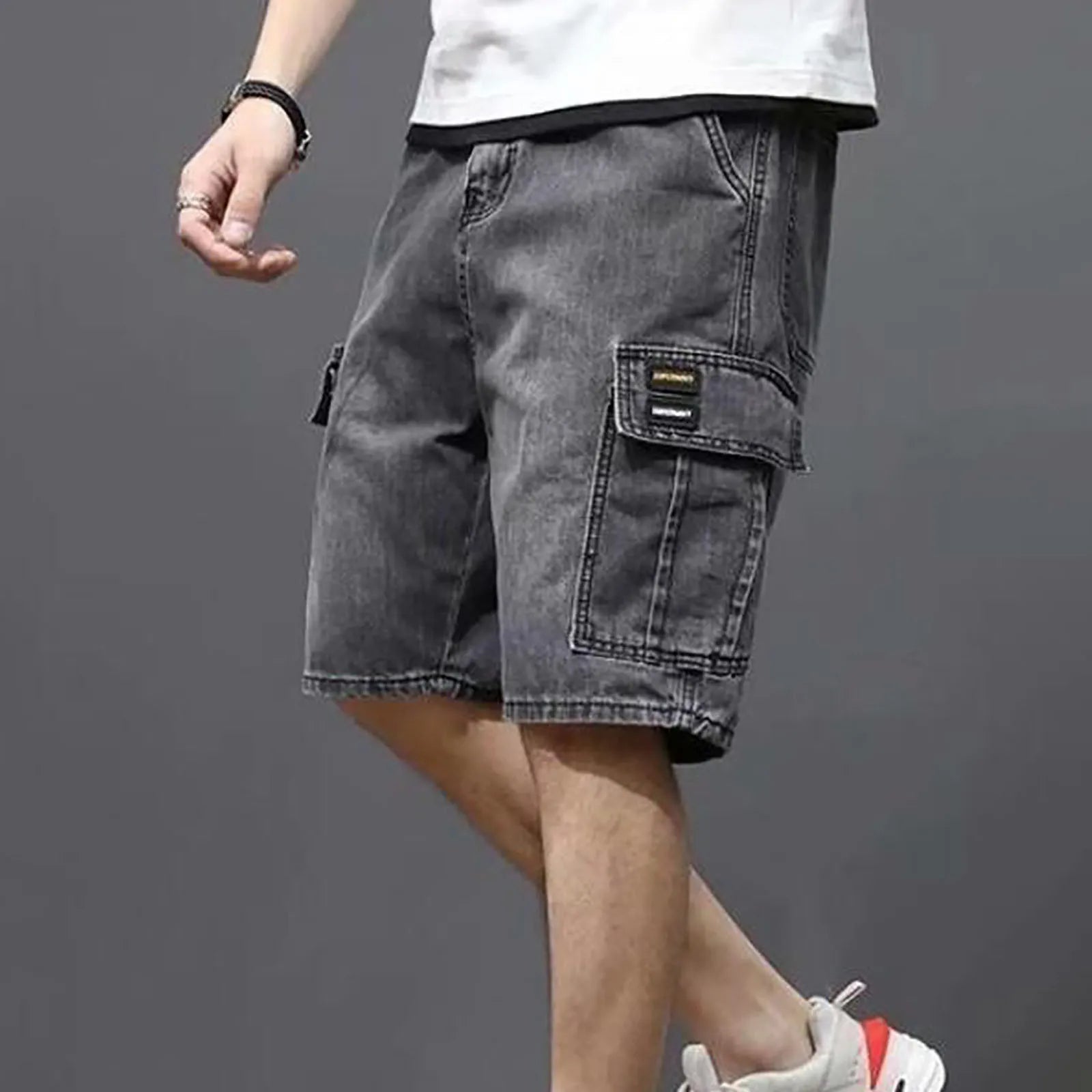 Men's Cargo Denim Shorts – Comfortable Multi-Pocket Design for Summer Outings 6