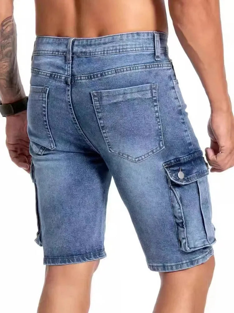 Men's Cargo Denim Shorts – Comfortable Stretch Fit for Summer Outings 1