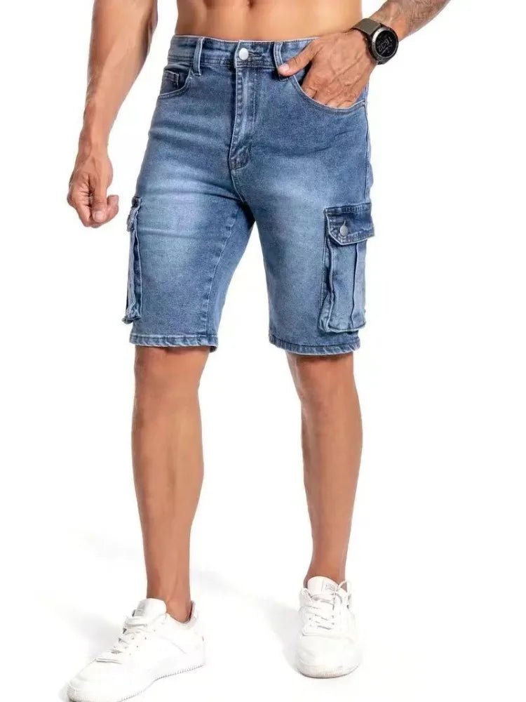 Men's Cargo Denim Shorts – Comfortable Stretch Fit for Summer Outings 3