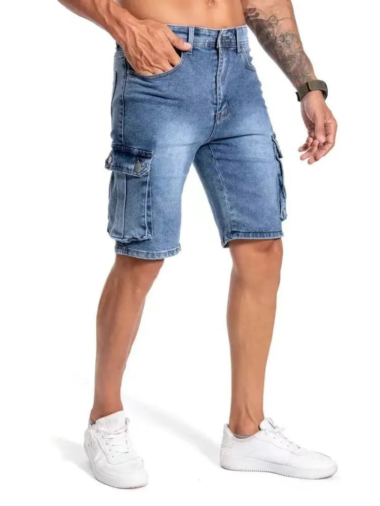 Men's Cargo Denim Shorts – Comfortable Stretch Fit for Summer Outings 4