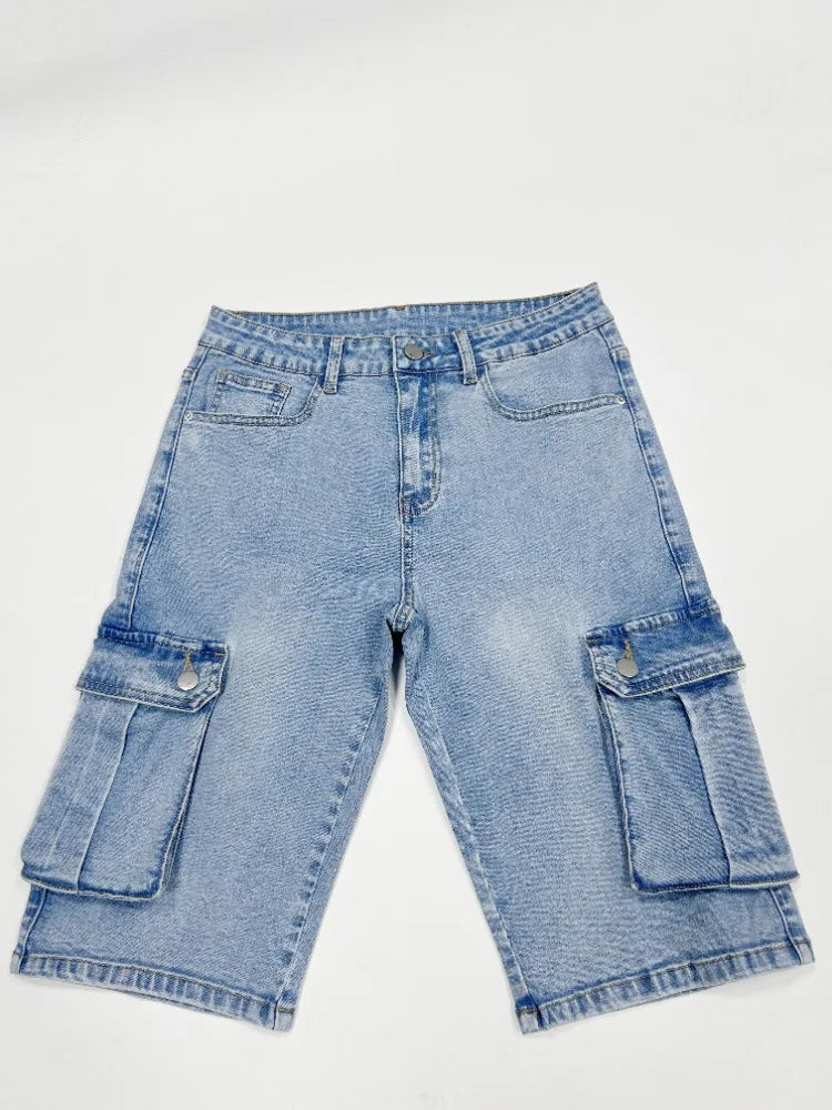 Men's Cargo Denim Shorts – Comfortable Stretch Fit for Summer Outings 5