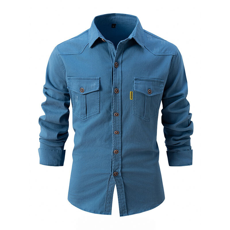 Men's Cargo Shirt - Button-Down with Chest Pockets 3