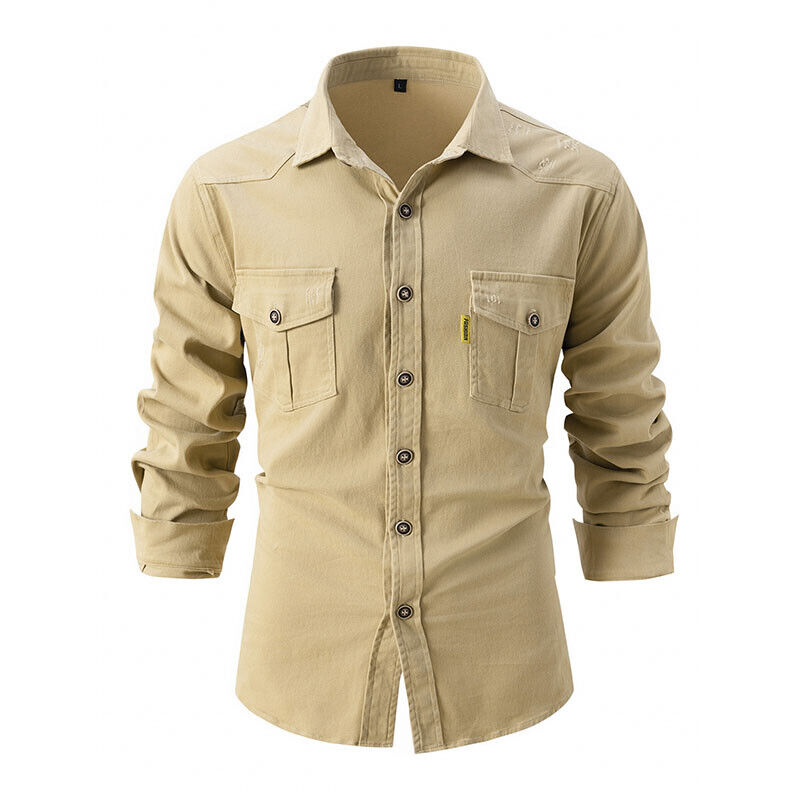 Men's Cargo Shirt - Button-Down with Chest Pockets 5