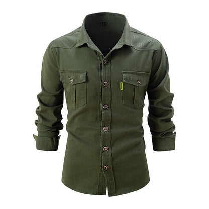 Men's Cargo Shirt - Button-Down with Chest Pockets 6