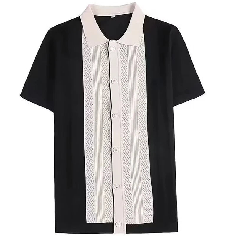 Men's Casual Knit Polo – Striped Design for Summer Outings 5