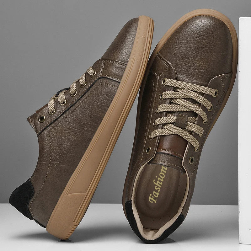 Men's Casual Trainers – Genuine Leather Comfort for Outdoor Activities 1