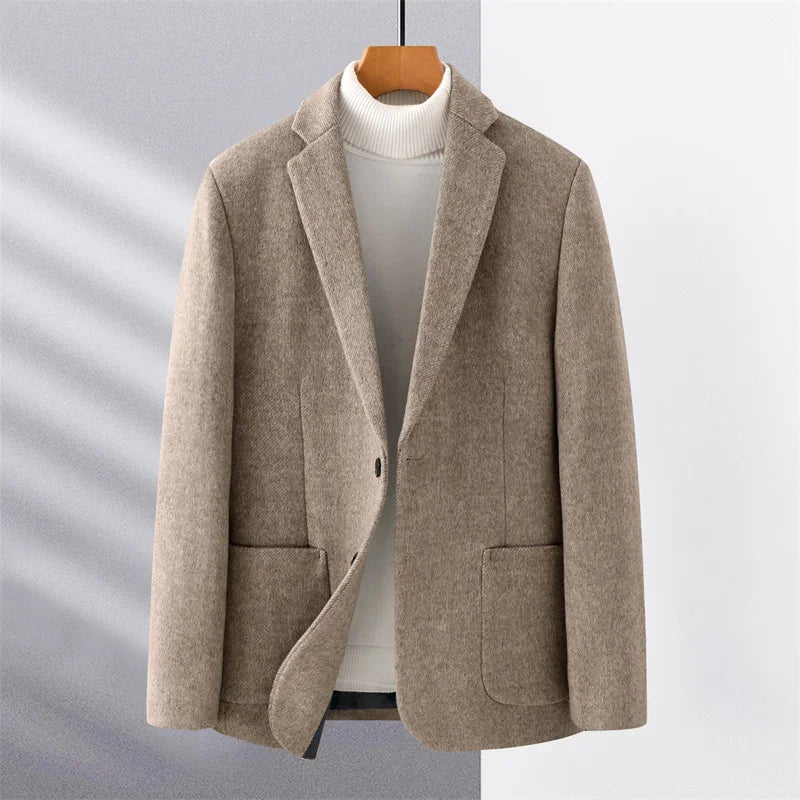 Men's Luxe Blazer Jacket – Elegant Single Breasted Wool Design for Business and Formal Occasions 1