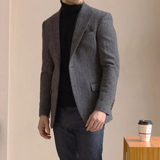 Men's Retro Blazer Jacket – Lightweight Wool for Casual and Formal Styling 1