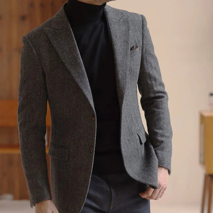 Men's Retro Blazer Jacket – Lightweight Wool for Casual and Formal Styling 4