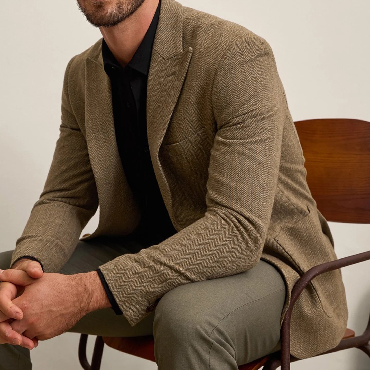 Men's Retro Wool Suit – Chic Slim-Fit Jacket for Autumn Style 2