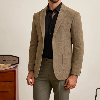 Men's Retro Wool Suit – Chic Slim-Fit Jacket for Autumn Style 4