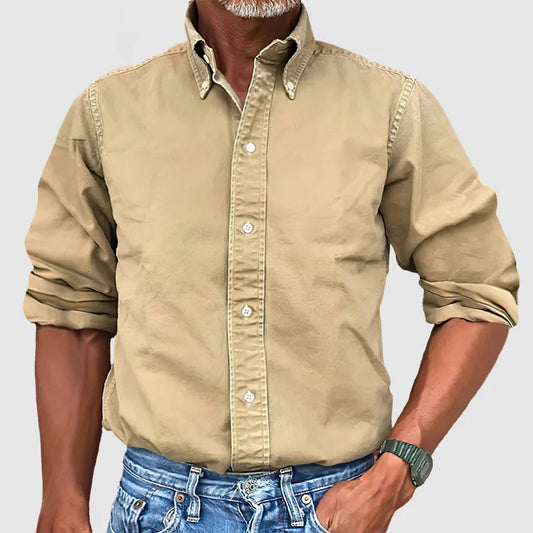 Men's Shirt - Button-Down Collar with Long Sleeves 0