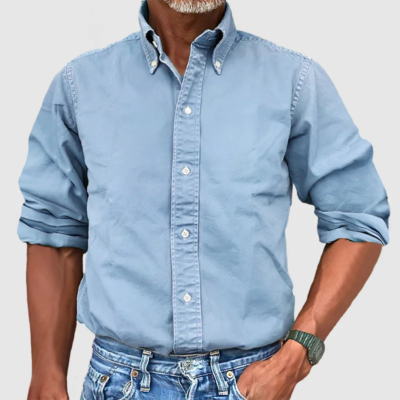 Men's Shirt - Button-Down Collar with Long Sleeves 1